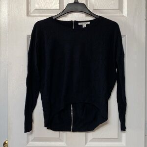 Autumn Cashmere Black Exposed Zipper Back Sweater Knit